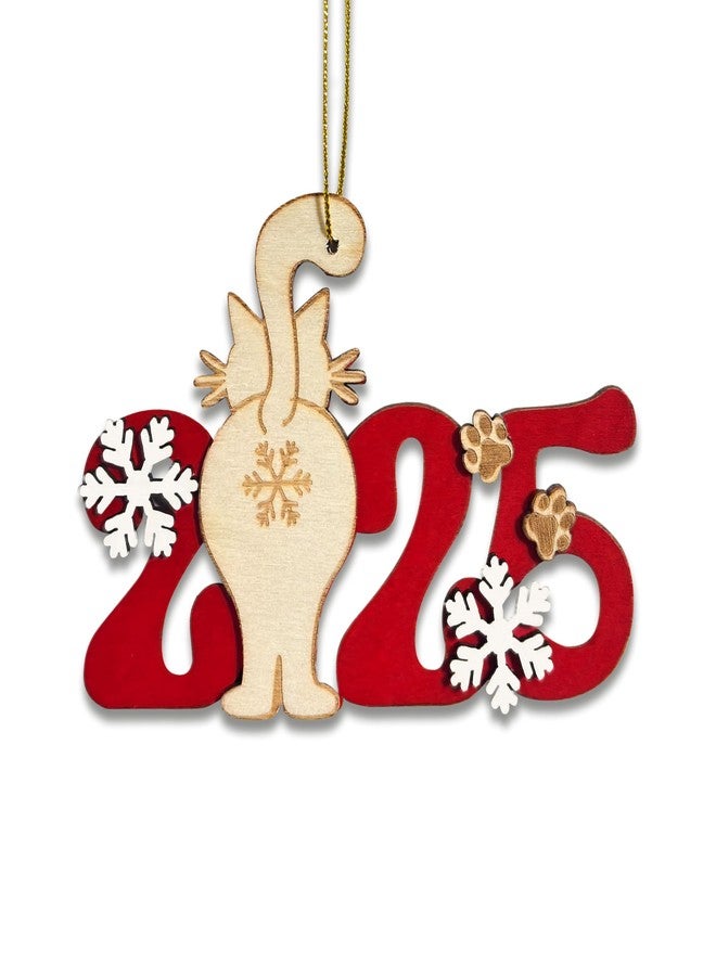 Chambom Funny Christmas Ornaments 2025 - White Elephant Gifts for Adults, Unique Wooden Christmas Tree Hanging Ornament, Cute Cat Ornaments for Cat Lover, Stocking Stuffers Christmas Party Decorations - Image 2